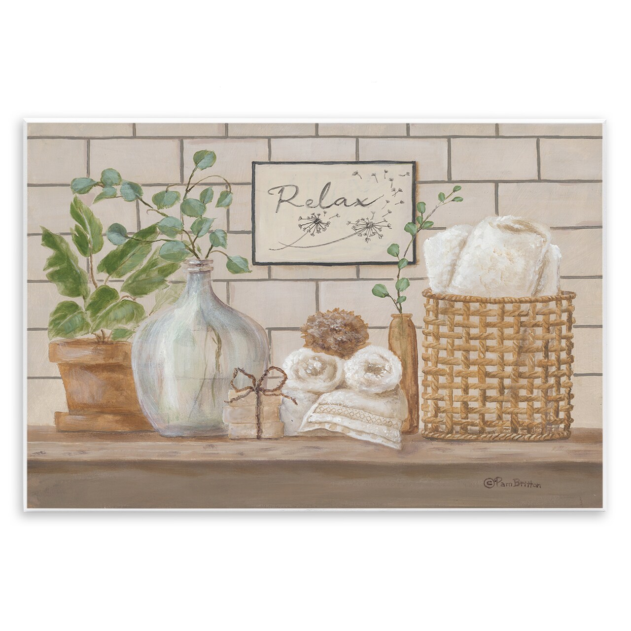 Stupell Industries Uplifting Bathroom Spa Relax Scene Wall Plaque Art